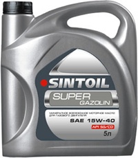 масло минеральное sintoil super  gazoline 5л SAE 15W-40 API SG/CD